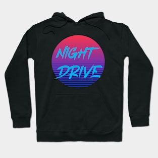 Night Drive Retro Retrowave Neon Hoodie